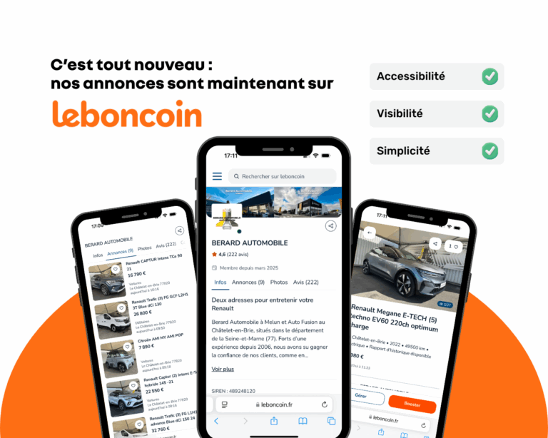 Annonce que nos véhicules sont désormais sur Leboncoin